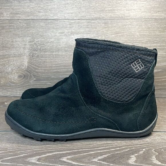 Columbia Omni-Heat Shorty Waterproof Black Suede Women’s Sz 9 Winter Snow Boots - Picture 3 of 13